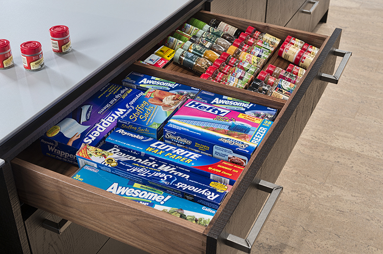 Drawer Partition and Spice Storage