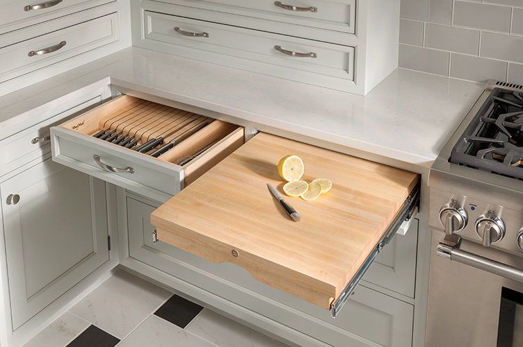 Knife Block and Pull-Out Chopping Block